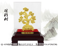 Adorno de oficina chino personalizado regalos de Feng Shui decoración del hogar buena suerte riqueza moneda oro dinero árbol
