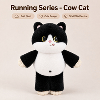 Peluche Chat Vache 45cm Personnalisable Tissu Ultra Doux Rembourrage Coton PP Mi Rong Sable Cadeau Saint-Valentin Anti-Stress Anniversaire
