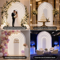Décoration d'arche de toile de fond multicouche en PVC transfrontalier pour événements de mariage, 2,2 m de hauteur x 1,2 m de largeur, décor mural blanc pour scène et événements