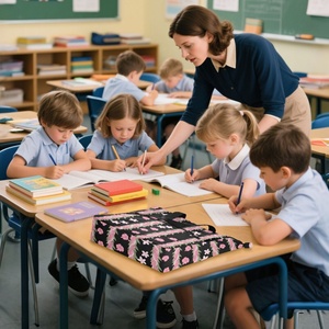 2025 Girls Book Bag Hawaiian Style Pink Puakenikeni Flower Print Large Capacity Shoulder Bags Book <b>Handbag</b> for Class Knapsack - Product Image 4