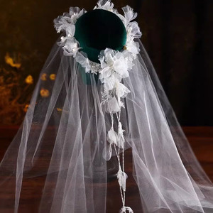 <span class=keywords><strong>Diosa</strong></span> fotografía cabeza velo novia boda pelo velos novia elegante flor corona con velos - Product Image 4