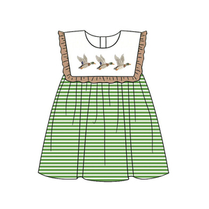 Conjuntos de pantalones cortos casuales de algodón peinado para niños con diseño de patos mallard, estilo boutique, para primavera y otoño, y vestidos tipo burbuja para bebés, con combinación a juego para hermanos. - Product Image 2