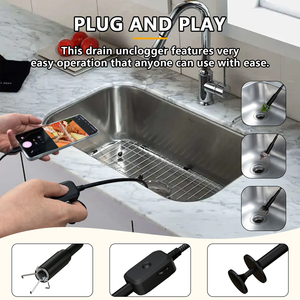 Эндоскопическая камера с подсветкой, бороскоп с экраном 23,6 дюйма, IP67, для инспекции, обслуживания, извлечения, очистки труб - Product Image 5