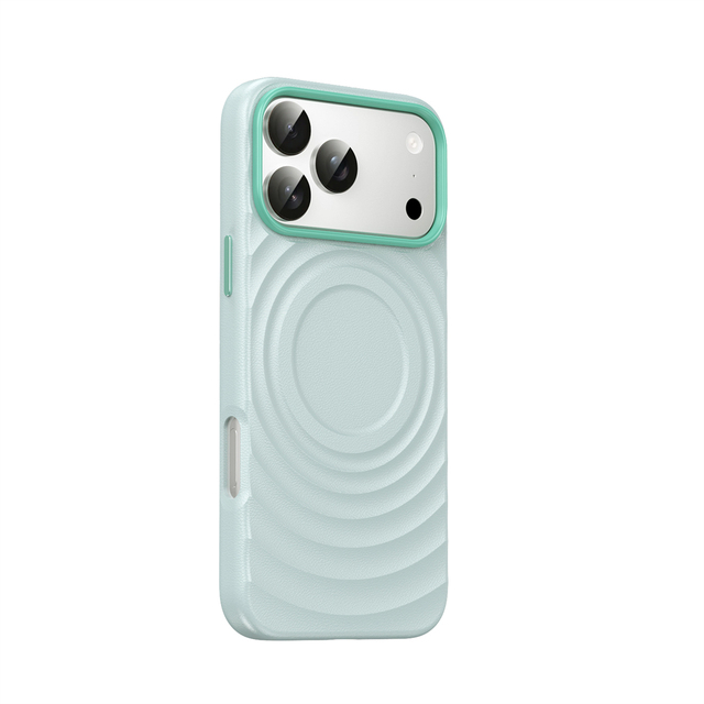 For iPhone 17 Pro Max 3D Ripple Leather Magnetic Phone Case 16 15 14 Pro 17 Air Wireless Charging Anti-Fingerprints Cover