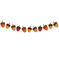 Guirlande d'automne à 6 brins avec tournesol, écorce d'acorn, citrouille, feuille d'érable, champignon, dinde – Décoration suspendue pour fête de Thanksgiving