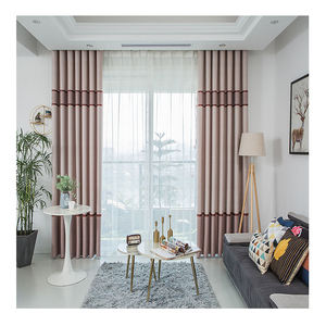 Approvisionnement d'usine en gros, Stock rayé gaufré <span class=keywords><strong>thermique</strong></span> isolé jacquard occultant tissu rideaux de salon - Product Image 1