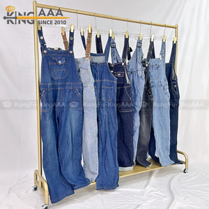 Vente en gros de combinaisons décontractées pour femmes d'<span class=keywords><strong>occasion</strong></span> avec bretelles vintage pantalons en jean à bretelles réglables vêtements d'<span class=keywords><strong>occasion</strong></span> - Product Image 3