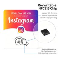 Plaque acrylique personnalisée NFC Ins Review Card sur pied pour optimiser les avis Instagram NFC213
