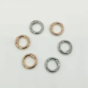 Metal Ring Snap Hook Round Circle Spring Type Clasps Closes Locking clip Carabiner