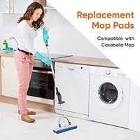 Superio Miracle Serpillière plate avec manche télescopique auto-essorant Eponge bleue pour carrelage en bois dur, sol stratifié, nettoyage des murs