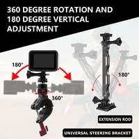 Takenoken alliage d'aluminium support de casque de vélo support de moto vélo caméra vidéo Selfie bâton guidon montage Bundle