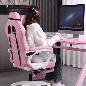 Hot bán hiện đại màu hồng PU da Ergonomic Racing Gamer ghế PC ghế máy tính xoay footrest Lift có thể điều chỉnh chiều cao - Product Image 2