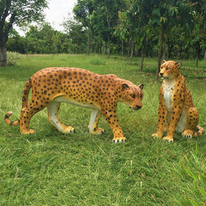 Escultura de leopardo de <span class=keywords><strong>animal</strong></span> de fibra de vidrio personalizada para exteriores, estatua artística de resina para jardín y Casa, regalo - Product Image 3