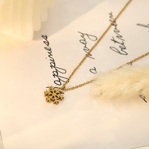 <span class=keywords><strong>2024</strong></span> copo de nieve joyería de moda collares de acero inoxidable joyería fábrica collar a granel nieve colgante collares joyería para mujeres - Product Image 2