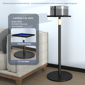 Support de projecteur mural dissimulé Siying PB11 noir, hauteur réglable, plateau de 25x25 cm, ceinture de levage, plateau de chevet, utilisation domestique - Product Image 4