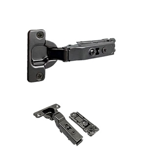 Adjustable Black 3D Hydraulic Cabinet Hinge Soft Close <b>Clip</b>-on Two Way Concealed Linear Plate for Kitchen Living Room Furniture - Product Image 1