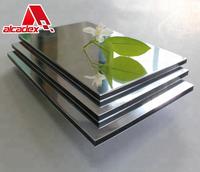 Panel Compuesto de Aluminio Tipo Espejo Dorado/Plateado, Lámina ACM ACP, Venta Directa de Fábrica