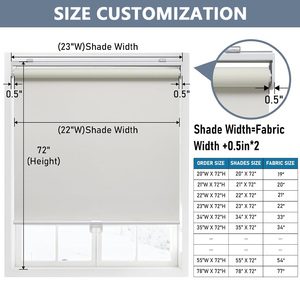 Persianas enrollables inalámbricas opacas para ventanas, persianas enrollables que oscurecen la habitación con sistema de resorte - Product Image 2