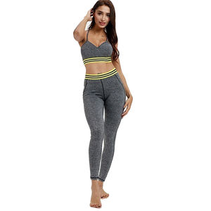 OEM Ensemble de yoga deux pièces XXL de haute qualité pour femmes, avec impression solide et logo personnalisé, équipement de fitness Offre Spéciale, grande taille, poches pour la taille - Product Image 2