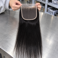 Penjualan Terlaris Tresli Hair Closure Yaki Straight Human Virgin Hair Lace Closure 4x4 5x5 6x6 7x7 HD Transparent Lace Closure Frontal