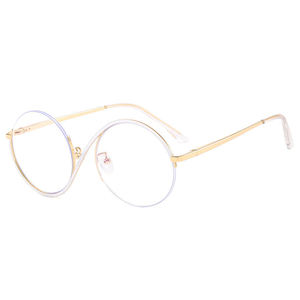 Occhiali Rotondi Anti Luce Blu per Donne, Montatura Metallica Semi-Rimless alla Moda, Bloccano i Raggi Blu, Modello WH 25011 - Product Image 4