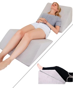 Coussin <span class=keywords><strong>triangulaire</strong></span> réglable en mousse à mémoire de forme pour soutien de la tête et élévation des jambes, idéal pour canapé et lit - Product Image 1
