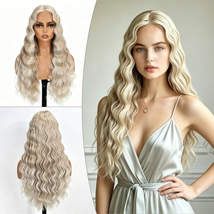 Perruque Body Wave pour femme, entièrement en dentelle, sans colle, avec bonnet ajustable, dégradé gris teint, huit franges, pour le commerce électronique transfrontalier - Product Image 1