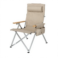 Chaise inclinable portable en aluminium pour l'extérieur avec accoudoirs réglables pour la pêche, le camping, les pique-niques et les loisirs