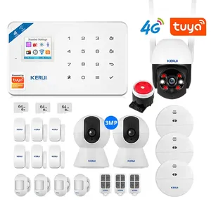 KERUI W184 4G WIFI GSM ev güvenlik Alarm sistemi Alexa ev Tuya akıllı kamera ile çalışır kablosuz kapı sensörü hırsız alarmı kiti