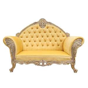 Sofá/Trono de Lujo Moderno para Ceremonia de Boda, Sofá/Couch con Corona para Boda Asiática, Dorado Pulido y Tallado - Product Image 2