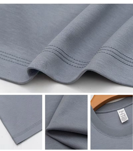 Camiseta de Algodón Mercerizado de Doble Cara de Lujo con Logotipo Personalizado, 225G, para <span class=keywords><strong>Hombre</strong></span>, 100% Algodón de Fibra <span class=keywords><strong>Larga</strong></span>, Camiseta Informal para <span class=keywords><strong>Hombre</strong></span> - Product Image 3