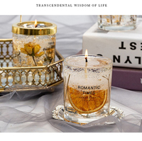 Lilin Aroma Jelly Wax dalam Gelas Mewah Label Pribadi Kustom Aromaterapi Dekorasi Rumah Hadiah Pernikahan Bar