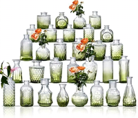Vase à fleurs miniature en verre à relief Art Déco moderne, centre de table de mariage, décoration intérieure, écologique et durable