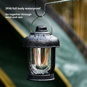 Lanterne de camping LED étanche IPX6 300LM pour l'extérieur, rechargeable par USB Type C, style vintage - Product Image 3