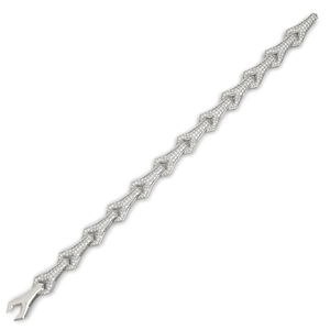 Handcrafted Link <b>Bracelet</b> with 500 Hand-Set European Grade Synthetic Diamonds Luxury Signature Wrist Jewelry Pieces - Product Image 1