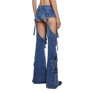 2025 da <span class=keywords><strong>donna</strong></span> Y2K Sexy cintura svasata Jeans-<span class=keywords><strong>pantaloni</strong></span> in Denim elasticizzato <span class=keywords><strong>a</strong></span> <span class=keywords><strong>vita</strong></span> <span class=keywords><strong>bassa</strong></span> con fibbia in metallo per il commercio all'ingrosso/ordine all'ingrosso Logo personalizzato OEM - Product Image 5