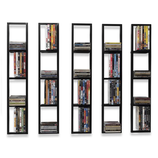 Wall Mount 34 Inch Media Storage Rack CD DVD Organizer Metal Floating Shelf Set of 2 Customized Metal Rack