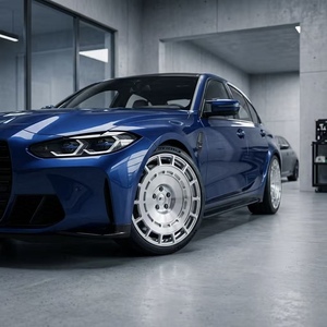 ล้อปลอมแปลง1ชิ้นสีเงินขัดเงารถ M3 M4รถ M5 E93 E92ขนาด1ม. ขอบ17-22นิ้ว - Product Image 1