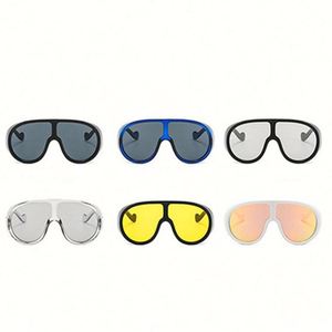 Lunettes de soleil rétro tendance 2022 pour hommes et femmes, grandes montures steampunk, lunettes de soleil surdimensionnées en forme de bouclier - Product Image 6