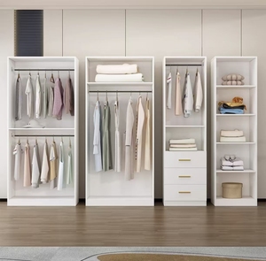 Armoire suspendue moderne et minimaliste en mélaminé sur mesure pour chambre à coucher, dressing ouvert, rangement simple pour vêtements en panneaux de particules multicouches - Product Image 1