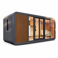 Maison préfabriquée modulaire en conteneur avec structure robuste et déploiement rapide, style moderne pour maison temporaire, cabane de vacances