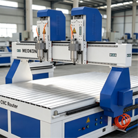 Machine de fraisage CNC à double tête 1325 3 axes avec bouton d'arrêt d'urgence et broche de 6 kW pour la fabrication de meubles et d'armoires