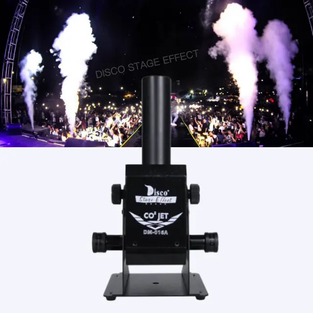 Máquina de chorro de CO2 programable para DJ, columna de cañón de humo y niebla con luces LED, efecto especial de escenario