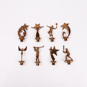 ट्रॉफी बनाने के लिए कस्टम गोल्ड और सिल्वर पीतल 3 डी स्टार मेटल मेडल ट्रॉफी - Product Image 6