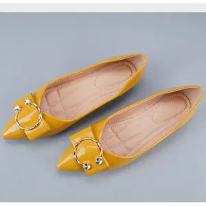 astarı jöle ayakkabı Suppliers-Chaussure plaka femme Zapatos De Mujer yumuşak astarı Patent deri sivri burun Slip-on Loafer rahat düz yürüyüş kadın ayakkabı