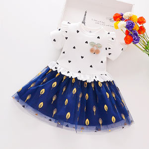 Wholesale Summer Patchwork <b>Skirt</b> Heart Design Little Girls Baby Kids Princess <b>Fluffy</b> Dress - Product Image 4