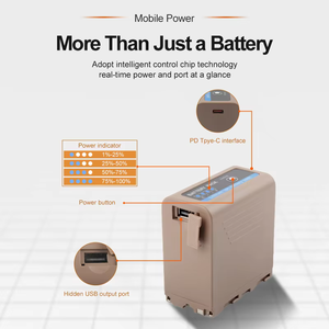 Batterie NP-F980 TNP-F970 NP-F970 6600mAh avec câble de charge rapide TYPE-C USB-C pour batterie <span class=keywords><strong>Sony</strong></span> NP F970 F960 F750 F550 - Product Image 5