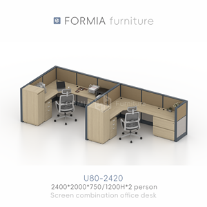Muebles de Oficina Modernos, Cubículo para Centro de Llamadas, Estación de Trabajo, Mesa de Oficina con Separador, Escritorio para Computadora, Estación de Trabajo Modular para 4 Personas - Product Image 2