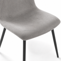 Chaise de salle à manger en tissu technique moderne, dossier incurvé, pieds en métal noir, résistante aux taches, chaise d'appoint écologique pour la maison et l'hôtel