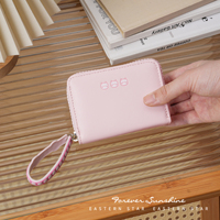 Dompet Kartu Wanita Portabel Warna-Warni, Dompet Pendek Kelas Atas, Dompet Wanita Gaya Ins untuk Pelajar Wanita